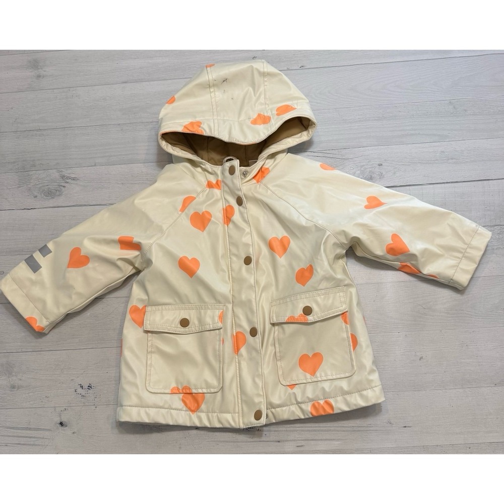 Zara baby girls heart‎ rain jacket 18/24 months
